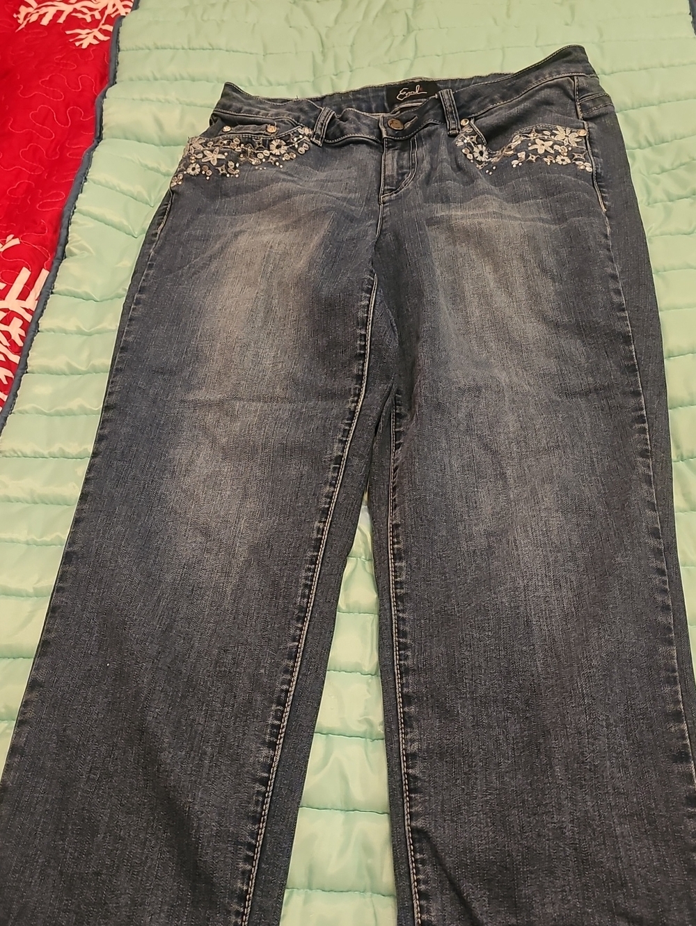 Earl Jeans Blue Boot Cut Jeans with Pocket Embroidery